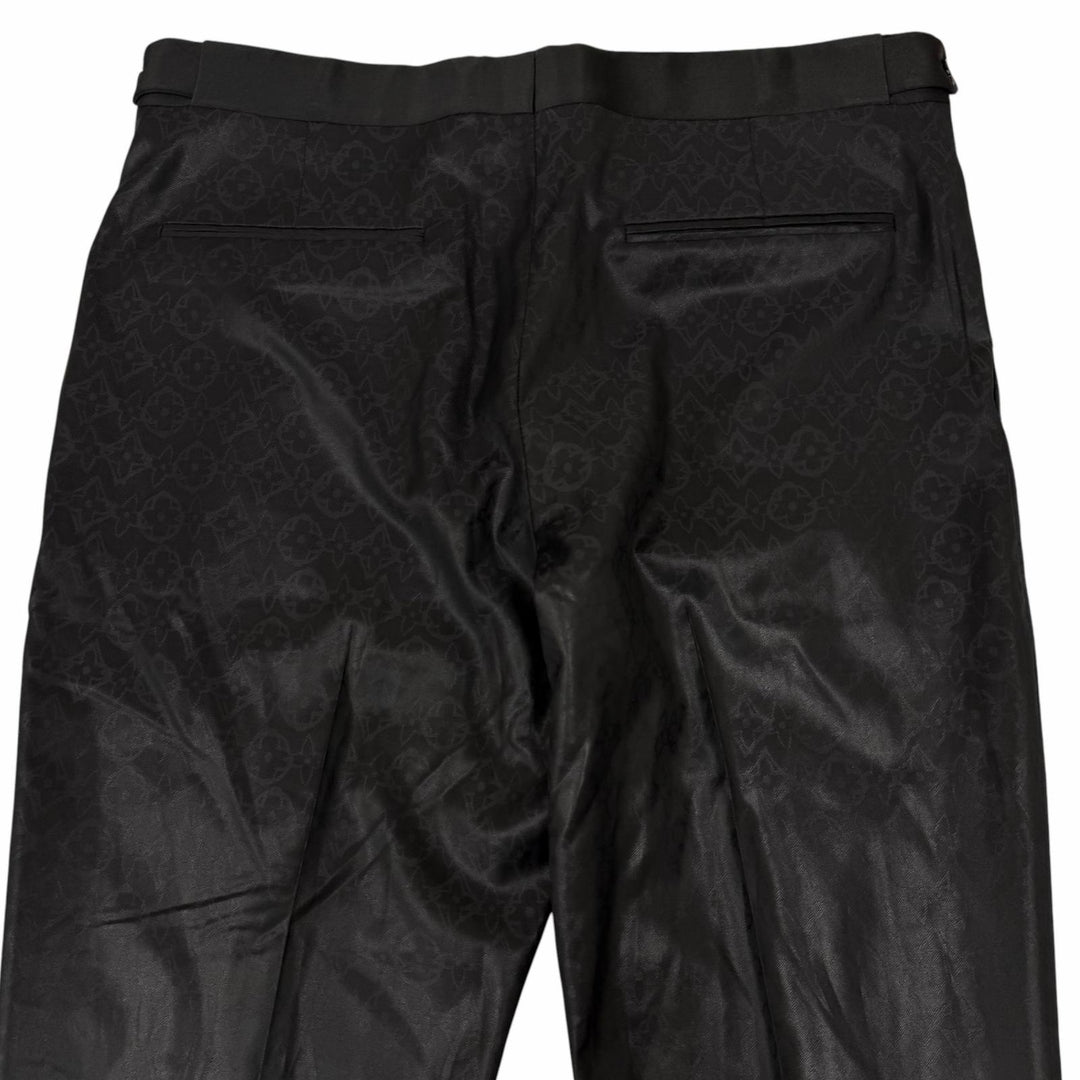 Pristine LOUIS VUITTON slacks Monogram Beltless black wool mens IT 44