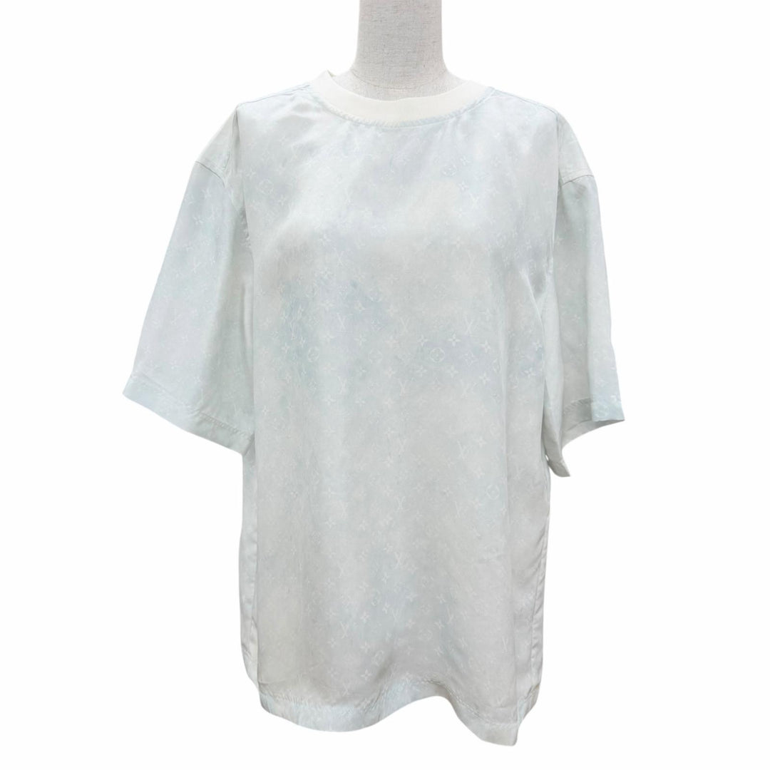 Pristine LOUIS VUITTON T-shirt Monogram Oversized Light blue silk 36