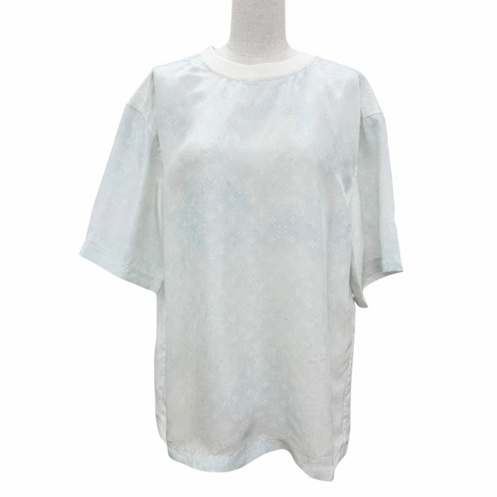 Pristine LOUIS VUITTON T-shirt Monogram Oversized Light blue silk 36