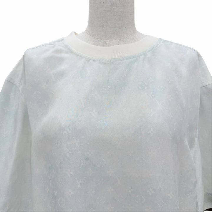Pristine LOUIS VUITTON T-shirt Monogram Oversized Light blue silk 36
