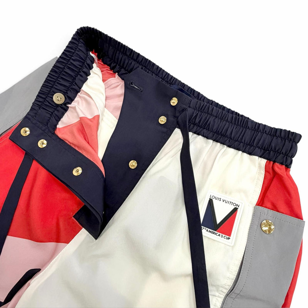 Pristine LOUIS VUITTON 37th America's Cup Shorts Gaston V Patch silk 34