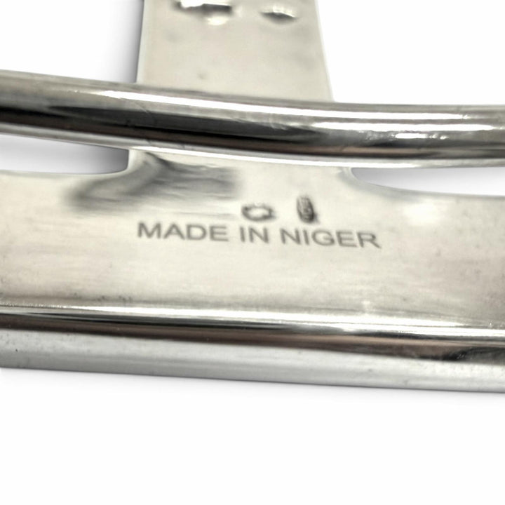 Great HERMES belt Toareg Hand-carved design H logo belt buckle Silver SV925