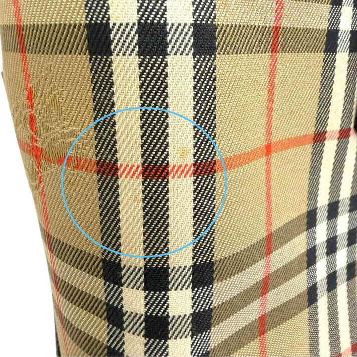 Excellent BURBERRY Handbag Vintage Nova Check Pattern Shadow Horse beige leather