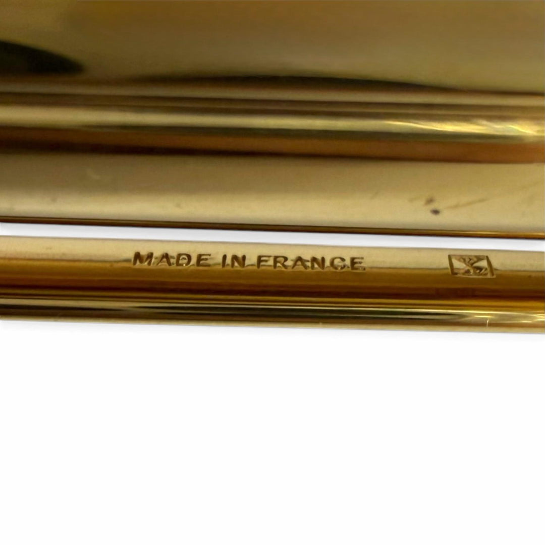 Great LOUIS VUITTON fountain pen Stripe Pattern Cap Style gold 750 mens