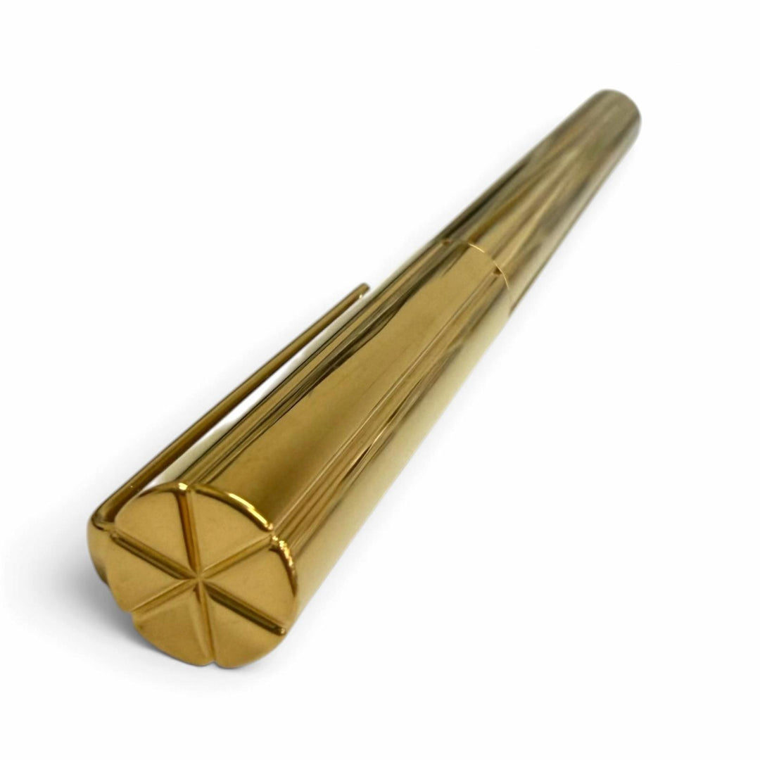 Great LOUIS VUITTON fountain pen Stripe Pattern Cap Style gold 750 mens