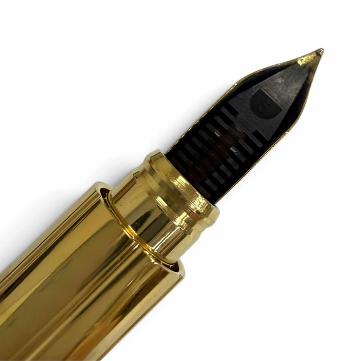 Great LOUIS VUITTON fountain pen Stripe Pattern Cap Style gold 750 mens