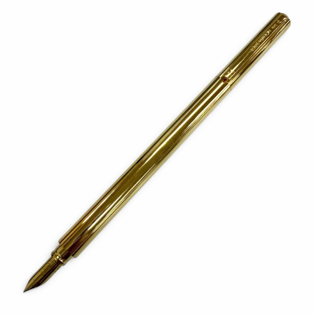 Great LOUIS VUITTON fountain pen Stripe Pattern Cap Style gold 750 mens