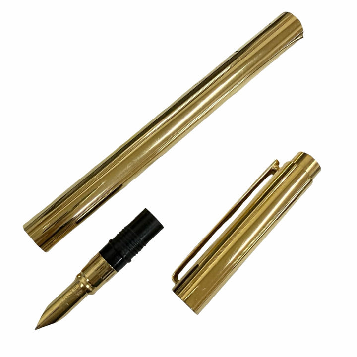 Great LOUIS VUITTON fountain pen Stripe Pattern Cap Style gold 750 mens