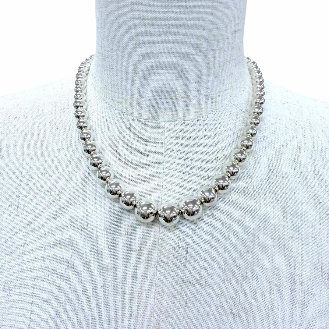 Great TIFFANY&Co. Necklace Glazed Ball Necklace Silver 925 Women