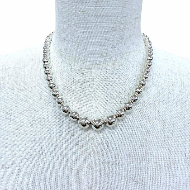 Great TIFFANY&Co. Necklace Glazed Ball Necklace Silver 925 Women