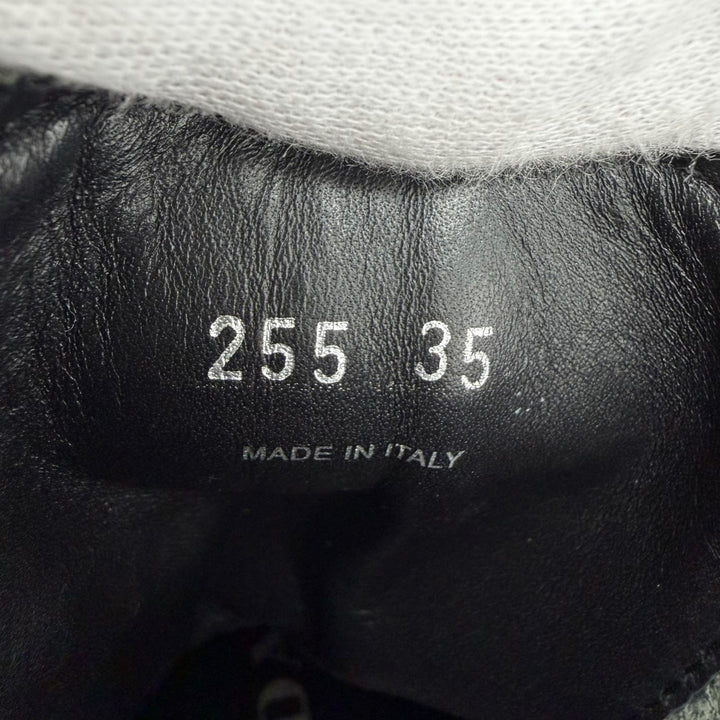 Great PRADA short boots monolith Triangle logo pouch included black leather 35