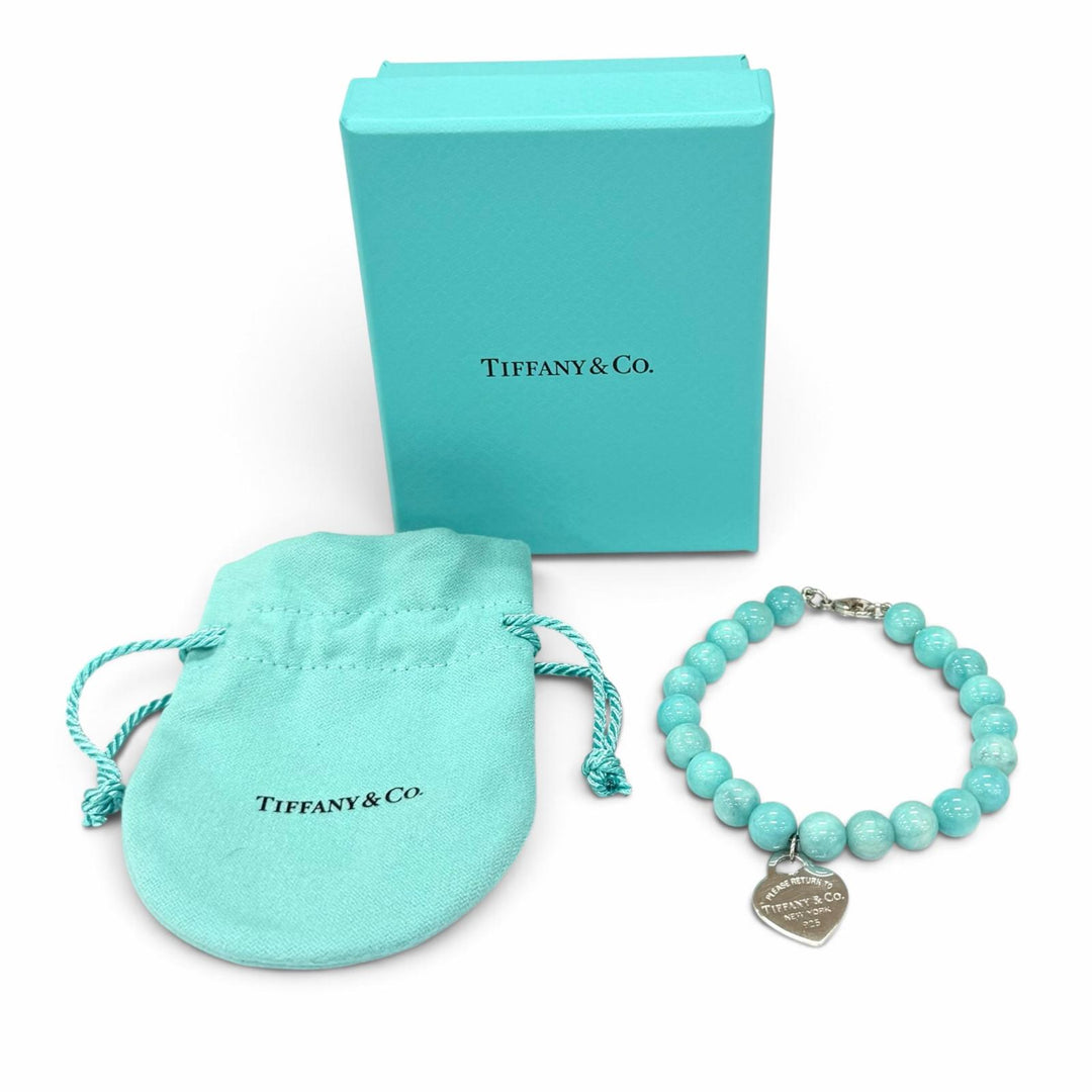 Great TIFFANY&Co. bracelet Return toe bracelet blue Amazonite Women