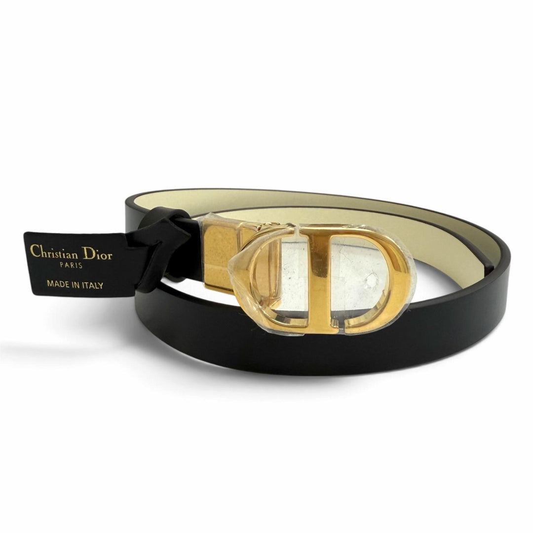 Pristine DIOR belt 30 MONTAIGNE 30 Montagne black leather Women