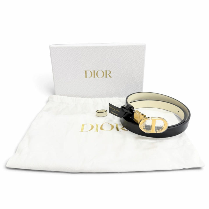 Pristine DIOR belt 30 MONTAIGNE 30 Montagne black leather Women