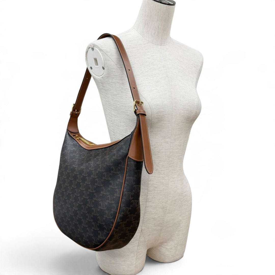 Excellent CELINE Shoulder Bag Eloise Cuir Triomphe Leather PVC Women