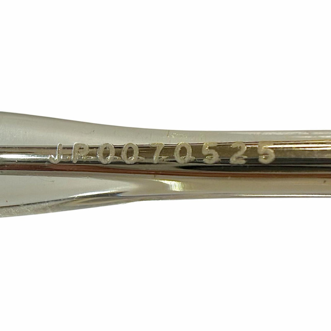 Great PRADA Glasses Half rim White gold K14WG mens