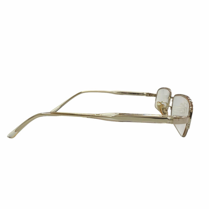 Great PRADA Glasses Half rim White gold K14WG mens