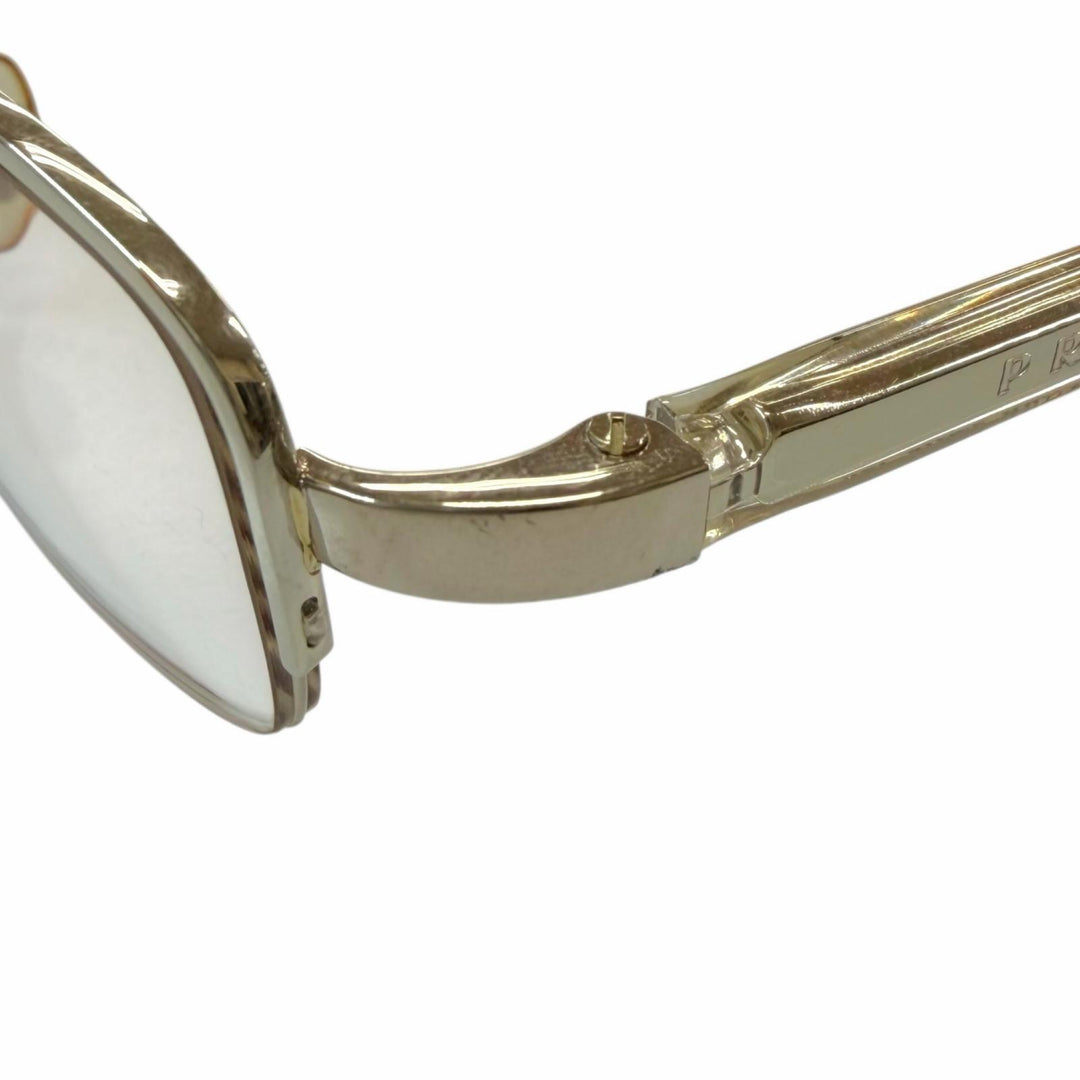 Great PRADA Glasses Half rim White gold K14WG mens