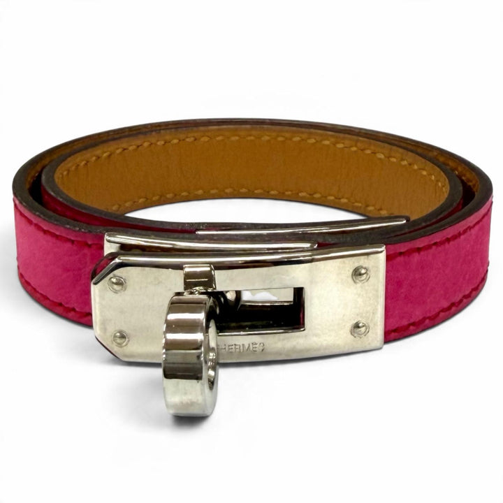 Great HERMES bracelet Leather bracelet Kelly Double Tour leather Women