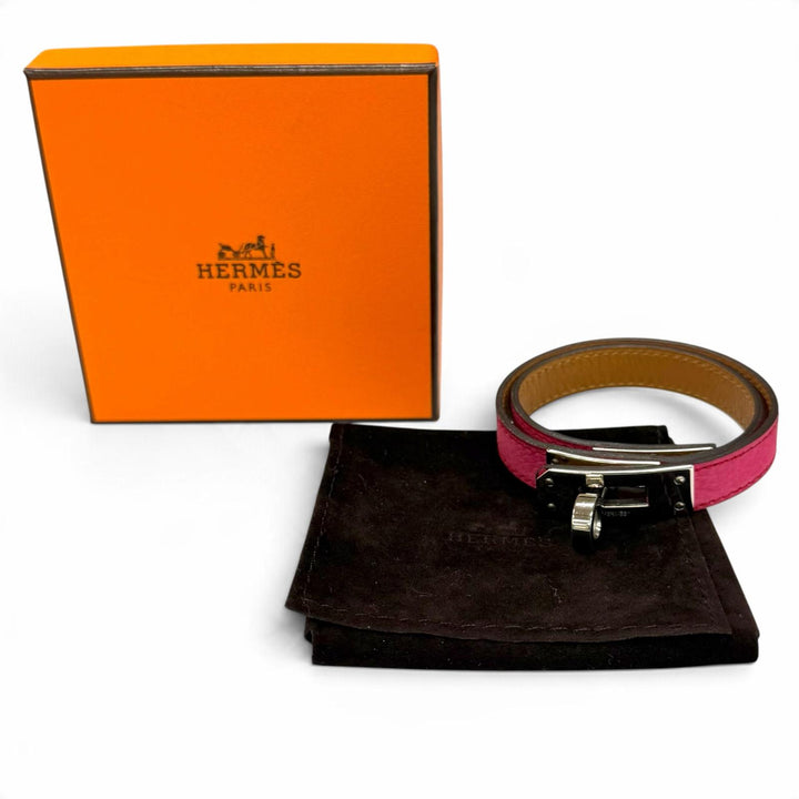 Great HERMES bracelet Leather bracelet Kelly Double Tour leather Women