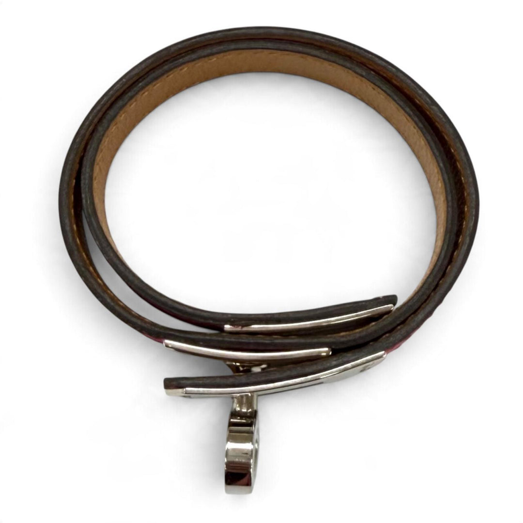 Great HERMES bracelet Leather bracelet Kelly Double Tour leather Women