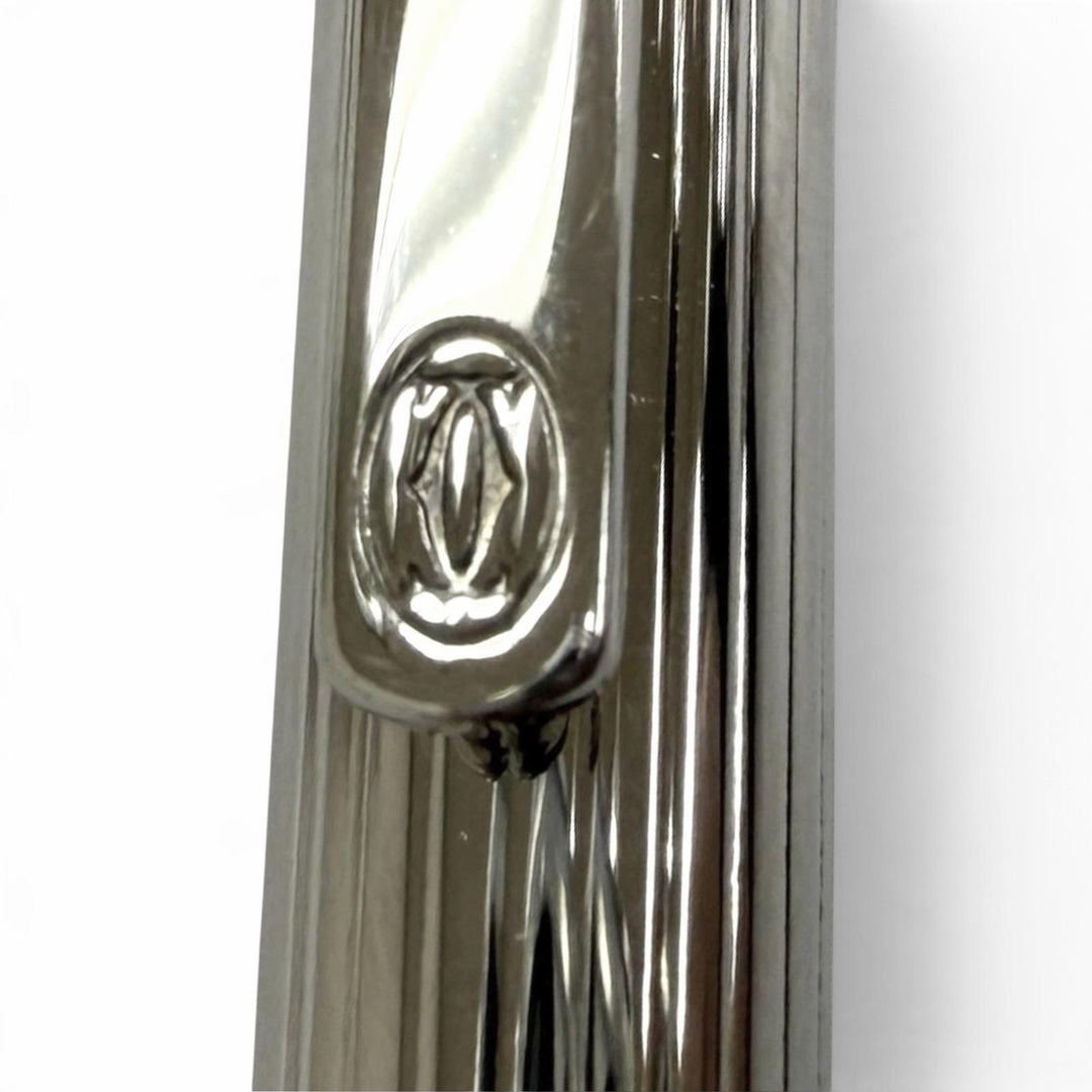 Excellent Cartier Ballpoint pen Must de Cartier Striped Pattern Silver