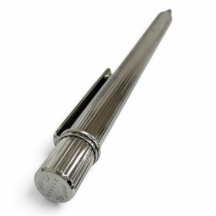 Excellent Cartier Ballpoint pen Must de Cartier Striped Pattern Silver