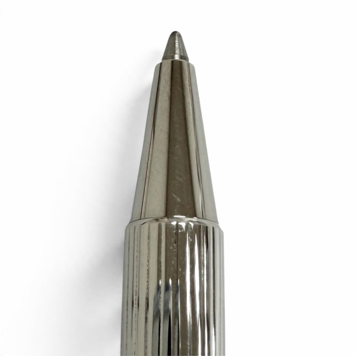 Excellent Cartier Ballpoint pen Must de Cartier Striped Pattern Silver