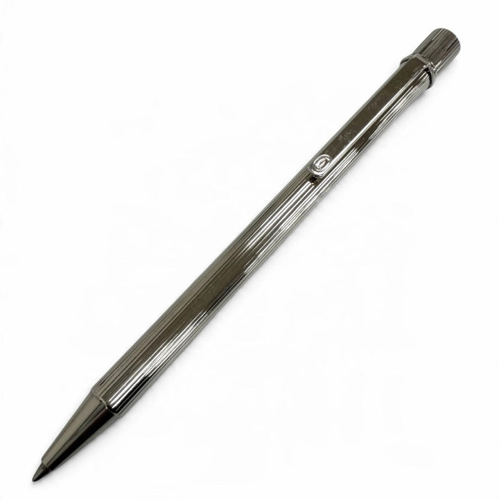 Excellent Cartier Ballpoint pen Must de Cartier Striped Pattern Silver
