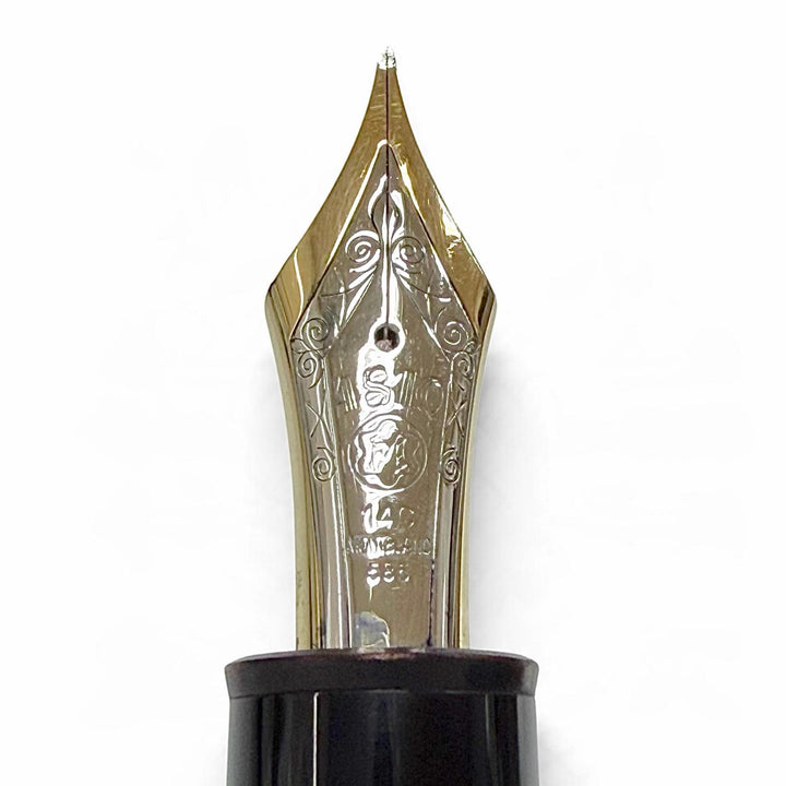 Very Good MONTBLANC fountain pen Meisterstück 149 white star black 14K mens