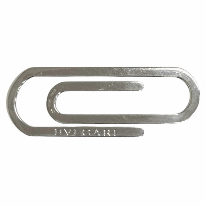 Very Good BVLGARI Money clip Logo-emblazoned bill clip Silver SV925 mens