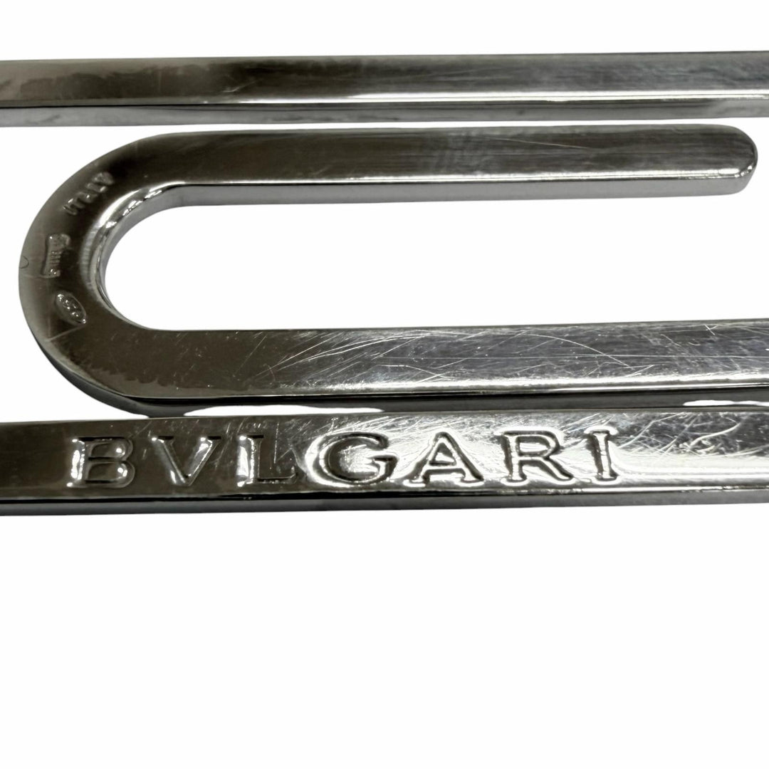 Very Good BVLGARI Money clip Logo-emblazoned bill clip Silver SV925 mens