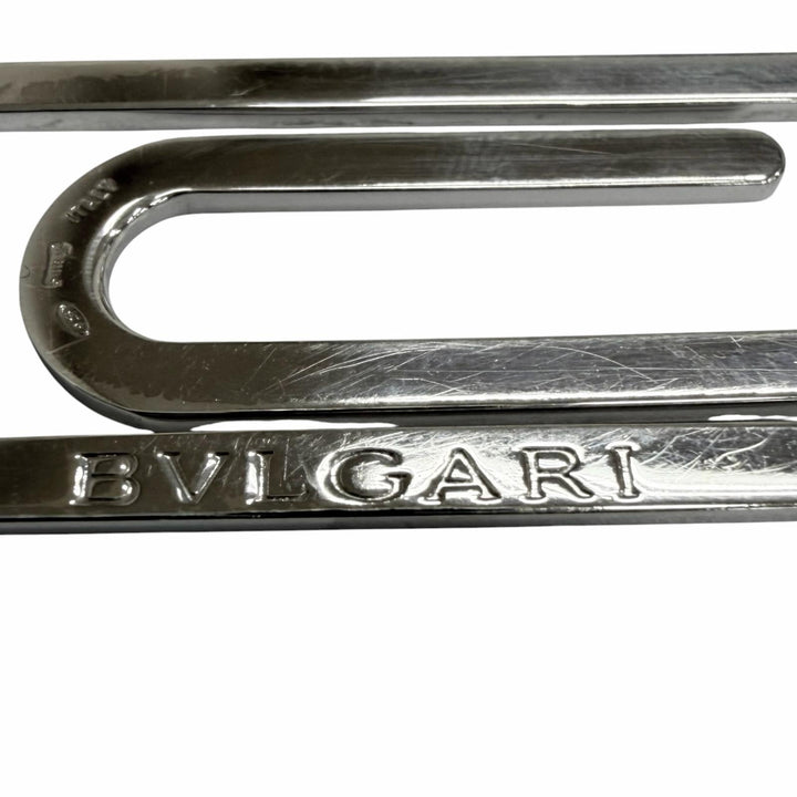 Very Good BVLGARI Money clip Logo-emblazoned bill clip Silver SV925 mens