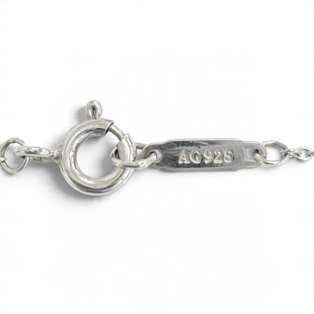 Great TIFFANY&Co. Necklace Blue Double Heart Tag Mini Pendant Silver AG925