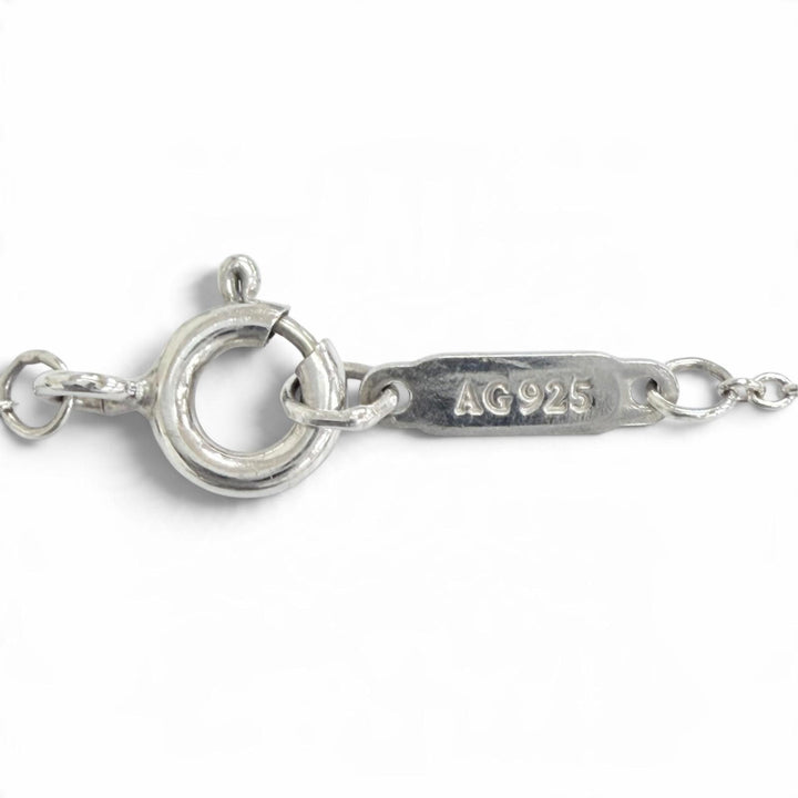 Great TIFFANY&Co. Necklace Blue Double Heart Tag Mini Pendant Silver AG925
