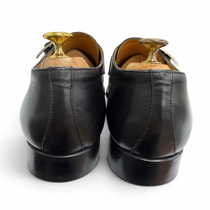 Great HERMES Leather shoes Api single monk strap black leather mens 41.5