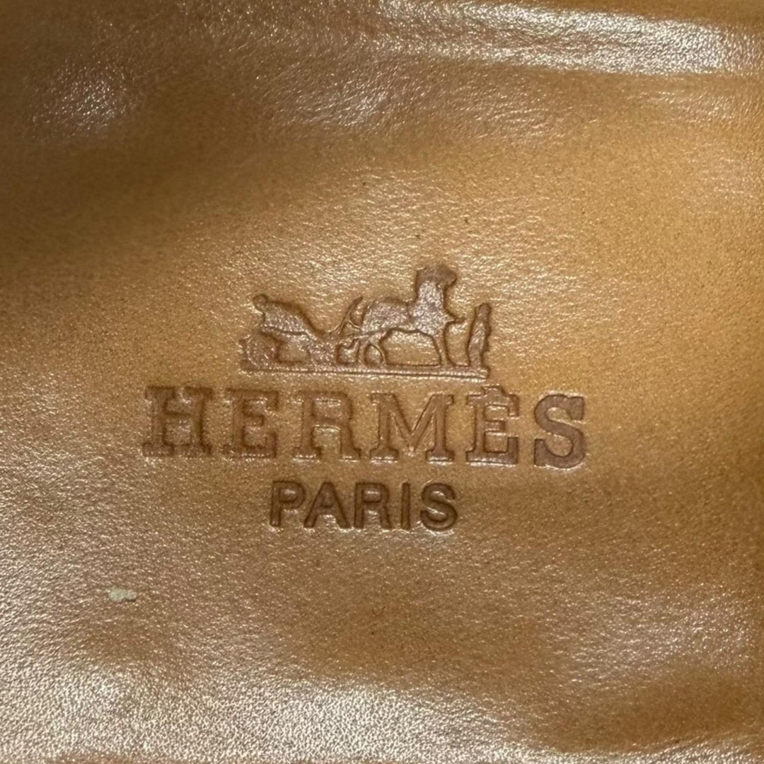 Great HERMES Leather shoes Api single monk strap black leather mens 41.5