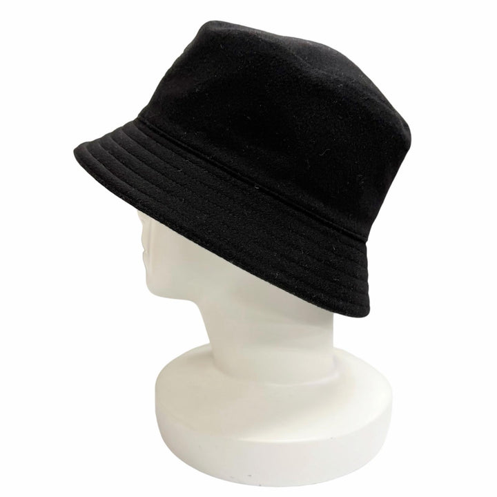 Pristine HERMES hat Harper Lackey Serie Button Medor Bucket black cashmere IT 58