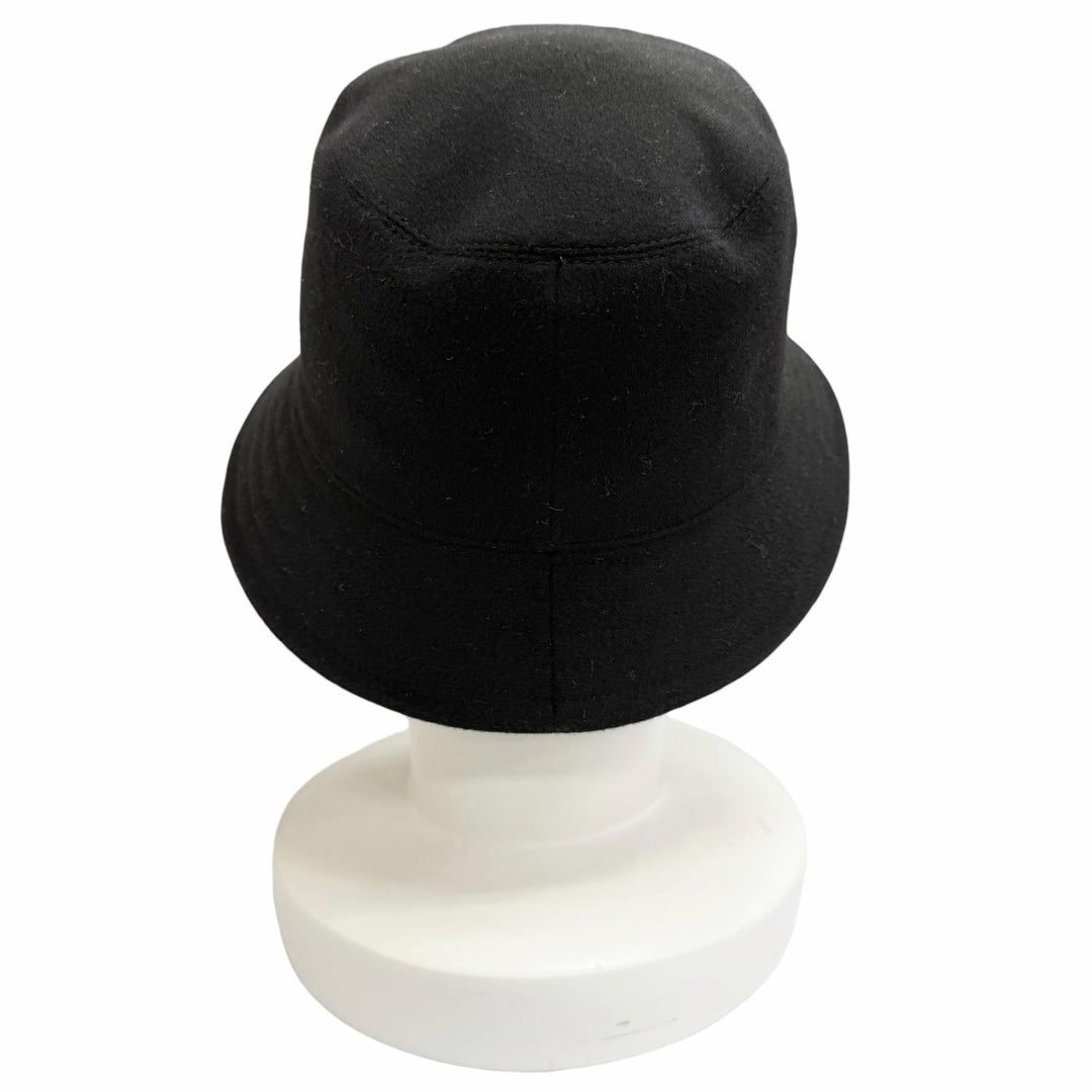 Pristine HERMES hat Harper Lackey Serie Button Medor Bucket black cashmere IT 58