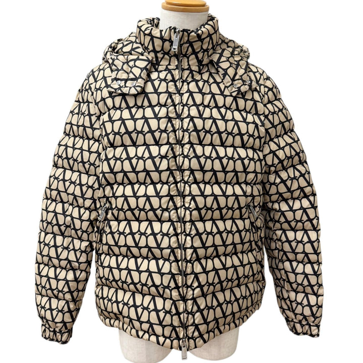 Excellent VALENTINO Down jacket Iconograph Hooded beige