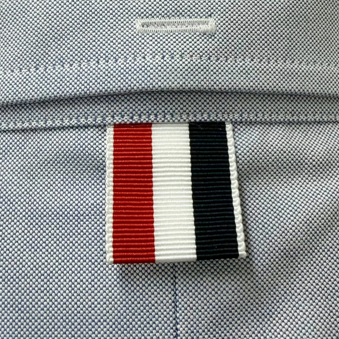 Pristine THOM BROWNE Long sleeve shirt Solid Oxford Embroidered Whale Shirt