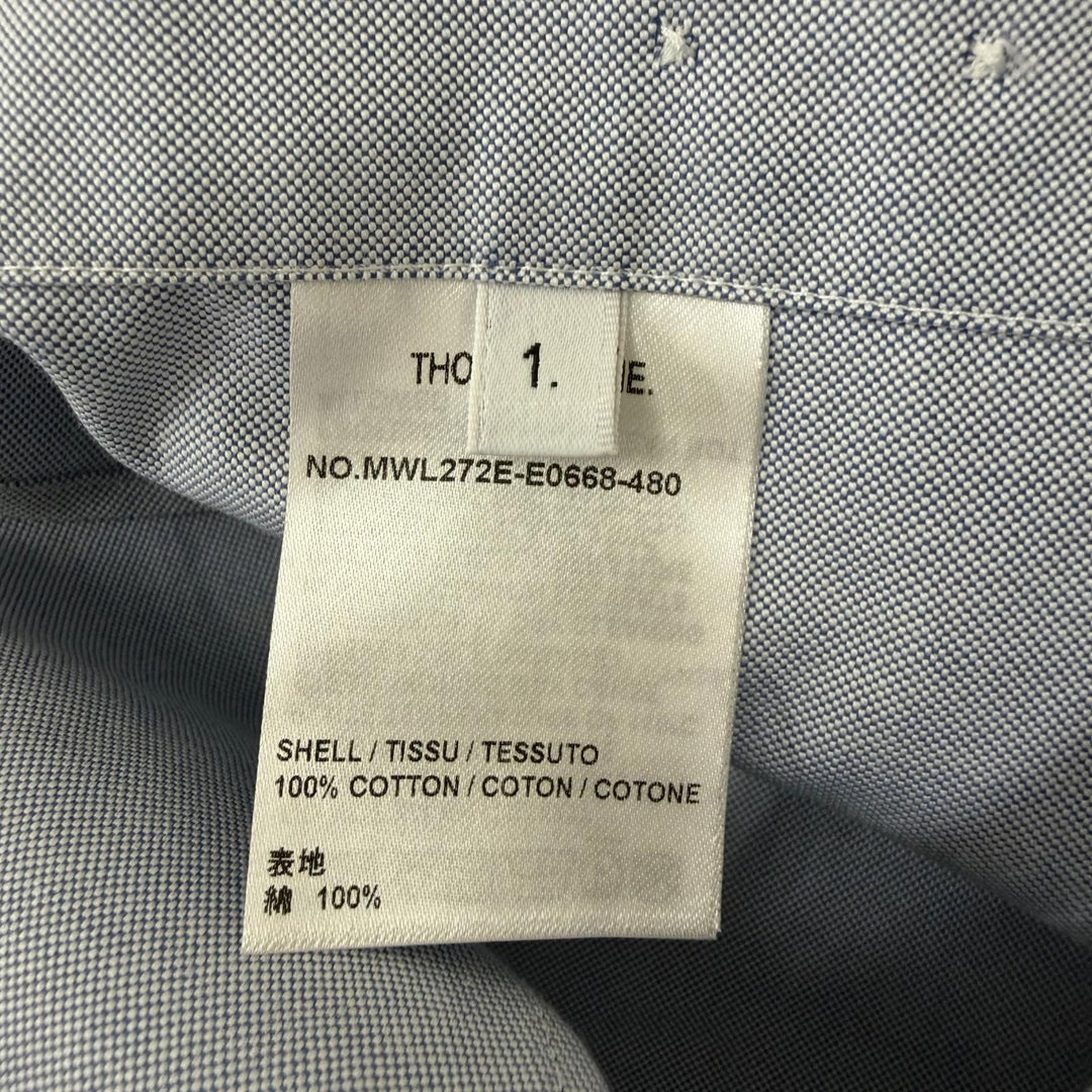 Pristine THOM BROWNE Long sleeve shirt Solid Oxford Embroidered Whale Shirt