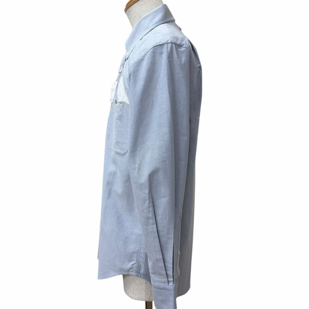 Pristine THOM BROWNE Long sleeve shirt Solid Oxford Embroidered Whale Shirt