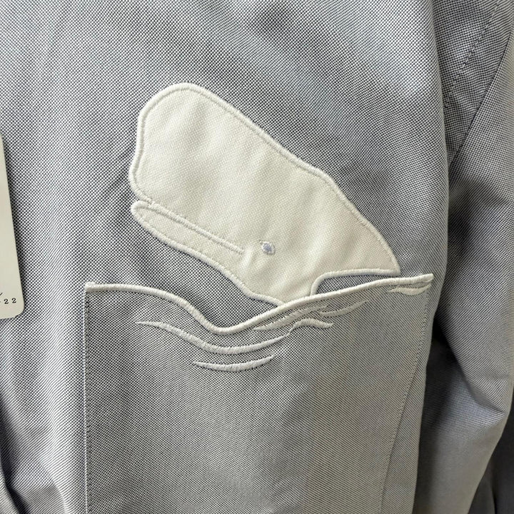 Pristine THOM BROWNE Long sleeve shirt Solid Oxford Embroidered Whale Shirt