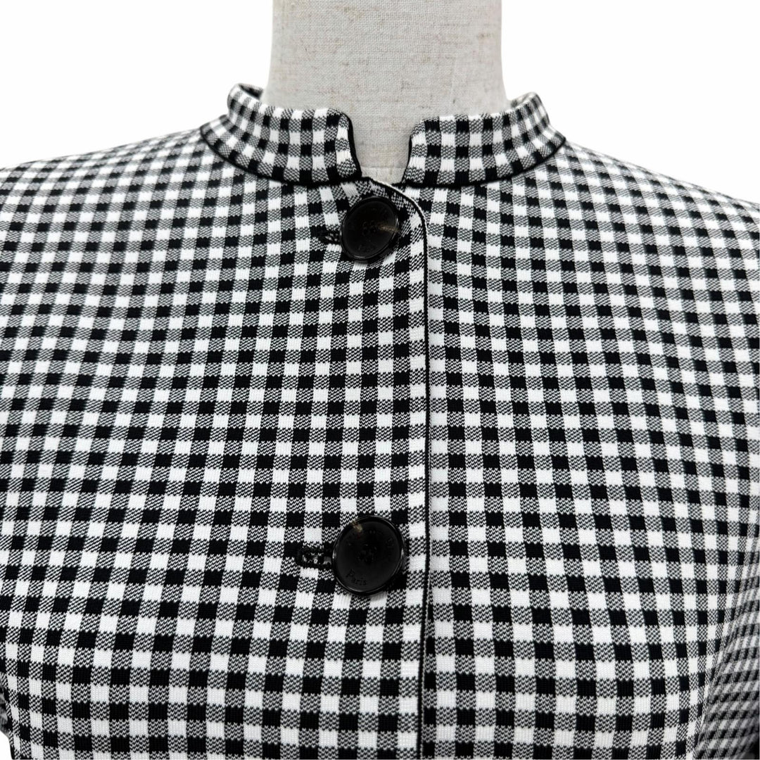 Excellent Christian Dior Jacket Gingham check short sleeves black Women IT 42