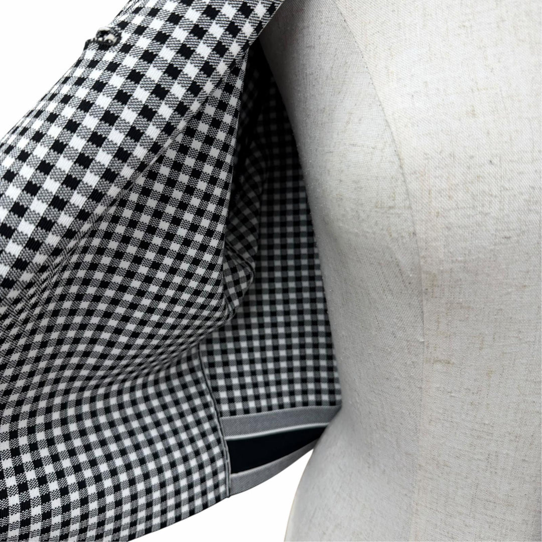 Excellent Christian Dior Jacket Gingham check short sleeves black Women IT 42