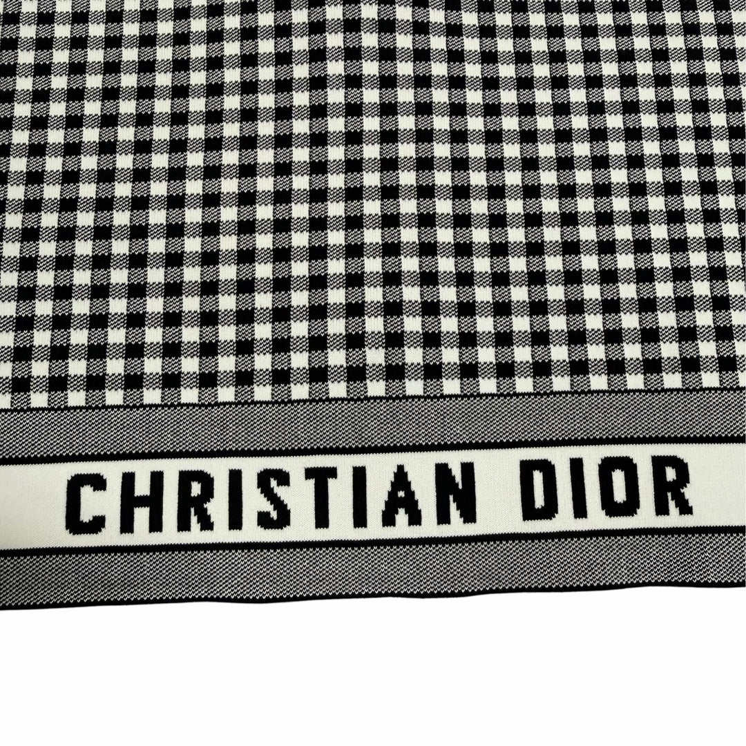 Excellent Christian Dior Jacket Gingham check short sleeves black Women IT 42