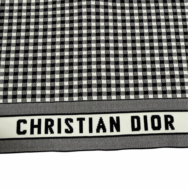 Excellent Christian Dior Jacket Gingham check short sleeves black Women IT 42