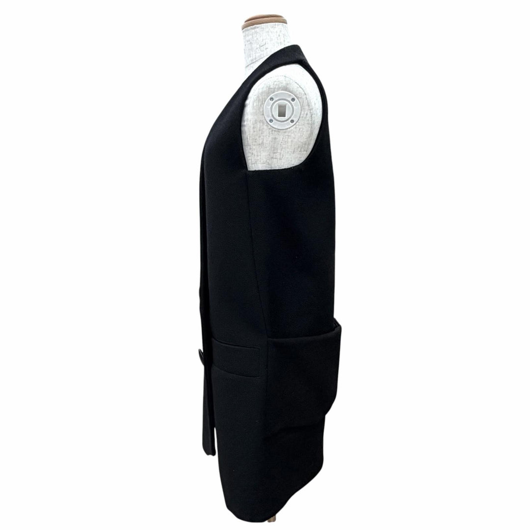 Excellent LOUIS VUITTON Monogram-lined double waistcoat dress long gilet 34