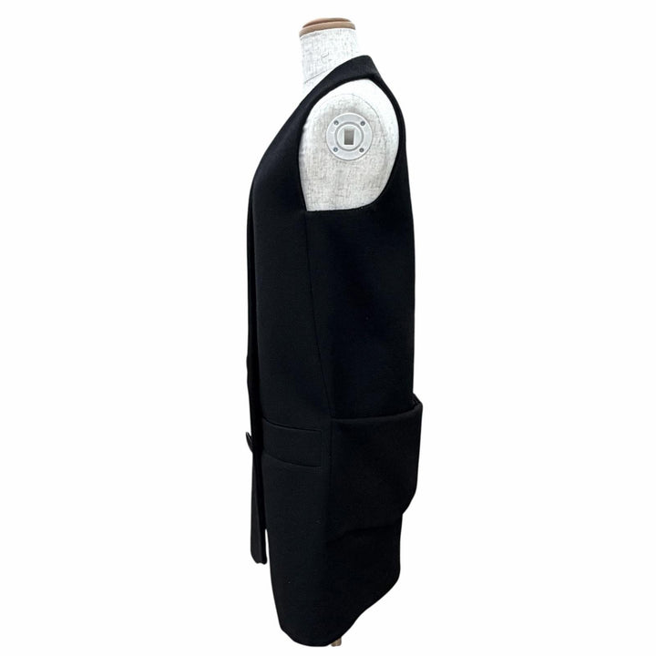 Excellent LOUIS VUITTON Monogram-lined double waistcoat dress long gilet 34